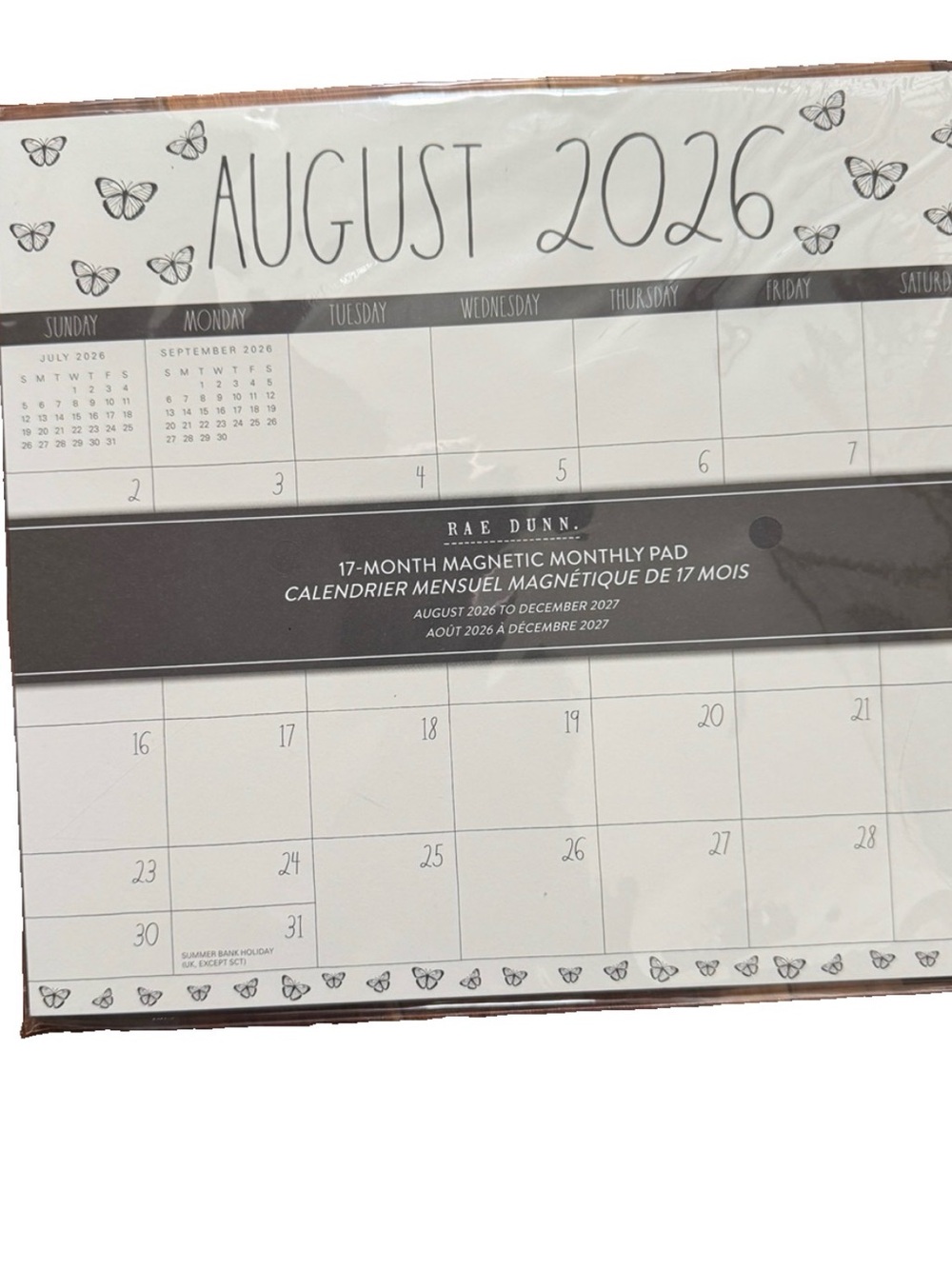 Rae Dunn 17-month 2026- 2027 Magnetic Monthly Pad Calendar Bee Design 9.5x8.5”
